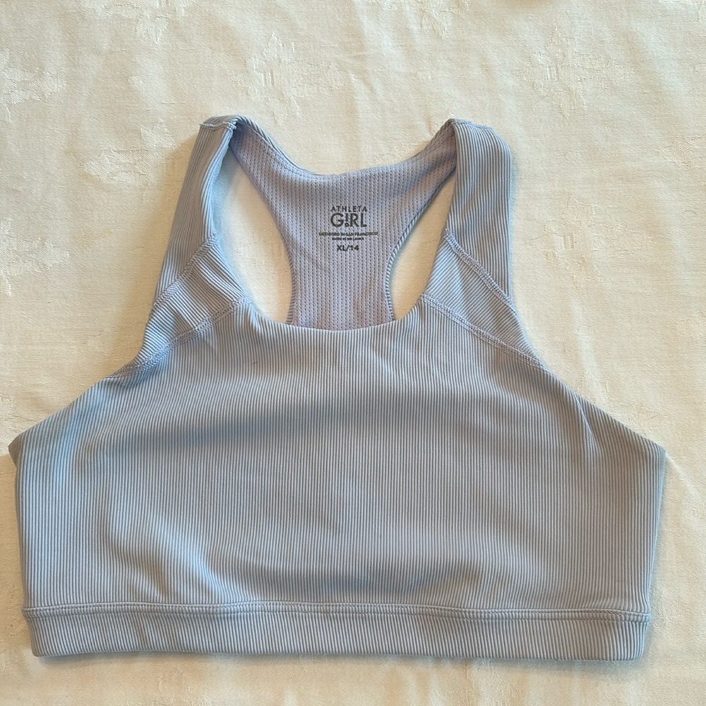 Athleta Girl Grey Blue Sports Bra Size XL/14